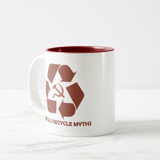 Liberale recyceln Mythos-Tasse Zweifarbige Tasse (Vorderseite Links)