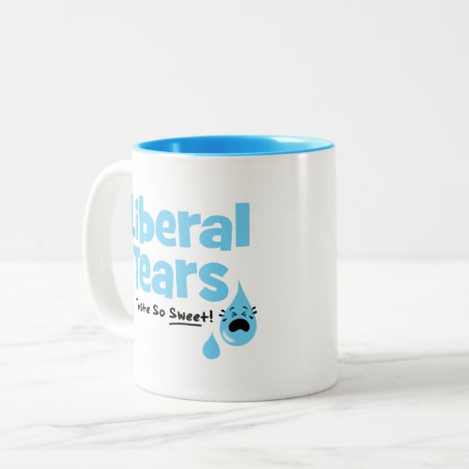 Liberale Tränen schmecken so süß Zweifarbige Tasse (Vorderseite Links)