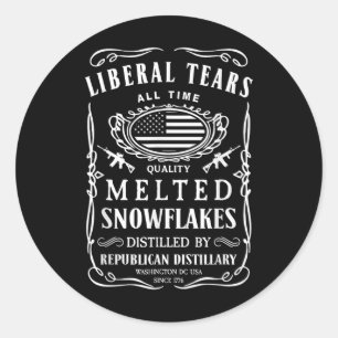 Liberale Tränen Shirt Funny Republikanischer Konse Runder Aufkleber
