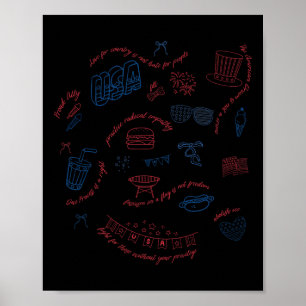 Liberaler 4. Juli Patriotischer subtiler Coquette Poster