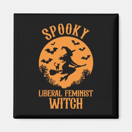 Liberaler Feminist Hexe Feminist Vintages Hallowee Magnet (Vorne)