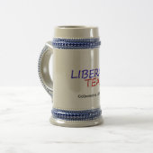 Liberaler zerreißt Bier Stein Bierglas (Vorderseite Links)