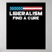 Liberalism Find a Cure America Flag Poster (Vorne)