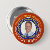 Liberalist Garys Johnson für Präsidenten 2012 Button (Vorne & Hinten)