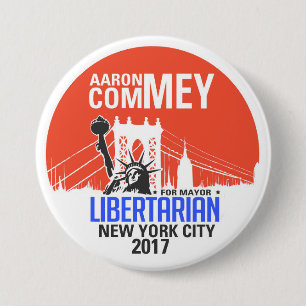 Liberalistischer Aaron Commey für NYC Button