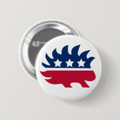 Liberalistischer Stachelschwein-Knopf Button (Vorne & Hinten)