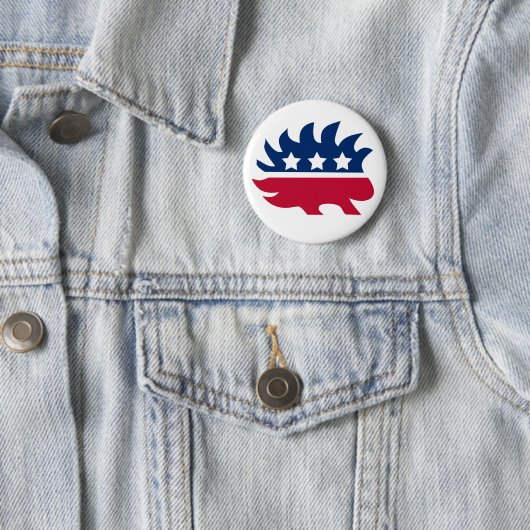 Liberalistischer Stachelschwein-Knopf Button (Beispiel)