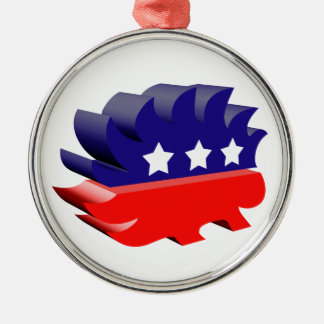 Liberalistisches Stachelschwein 3D Silbernes Ornament