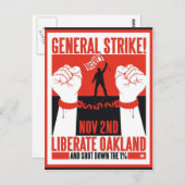 Liberate Oakland Occupy Protest Flyer Postkarte (Vorne/Hinten)