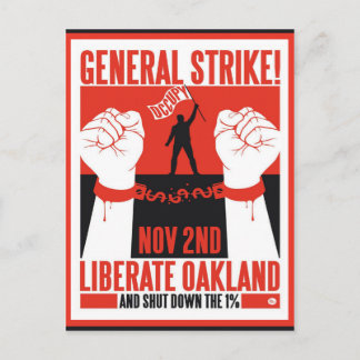Liberate Oakland Occupy Protest Flyer Postkarte