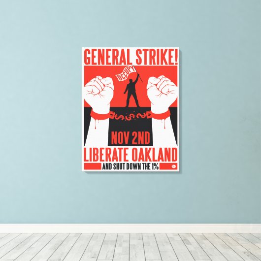 Liberate Oakland Occupy Wall Street Wrapped Canvas Leinwanddruck (Insitu (Holzboden))