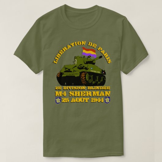 Libération de Paris M4 Sherman T-Shirt (Design vorne)