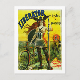 LIBERATOR Cycles & Automobiles Vintage-Fahrrad Postkarte