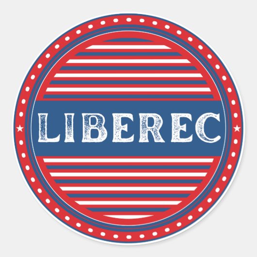 Liberec City Pride Emblem – Czech Identity Runder Aufkleber (Vorderseite)