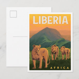 Liberia Afrika Vintage Reise Postkarte