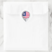 Liberia Button Location Flag Runder Aufkleber (Tasche)