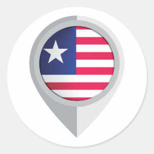 Liberia Button Location Flag Runder Aufkleber
