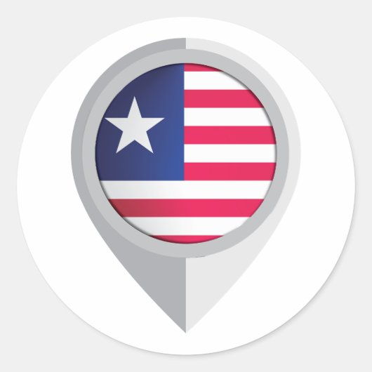Liberia Button Location Flag Runder Aufkleber (Vorderseite)