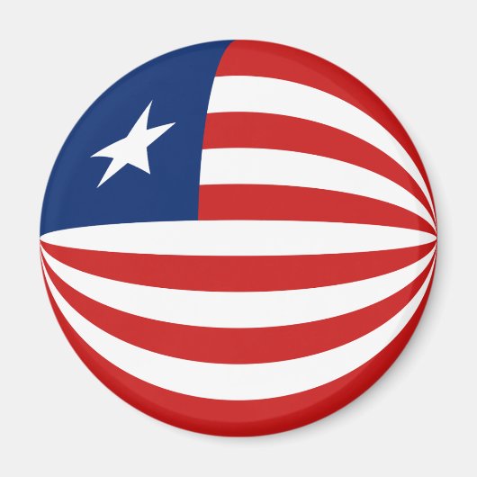 Liberia Fisheye Flag Magnet (Vorne)