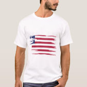 Liberia Flag Brush Art T-Shirt (Vorderseite)