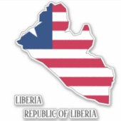 Liberia Flag Charming Patriotic Map Aufkleber (Vorderseite)