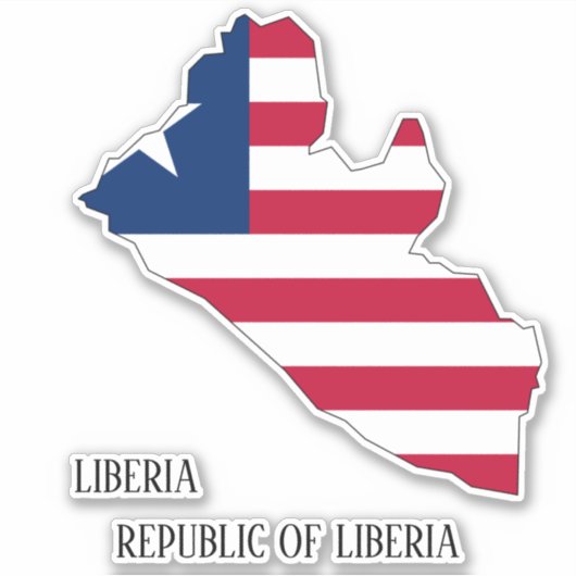 Liberia Flag Charming Patriotic Map Aufkleber (Vorderseite)