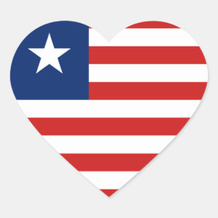 Liberia Flag Herzkleber Herz-Aufkleber