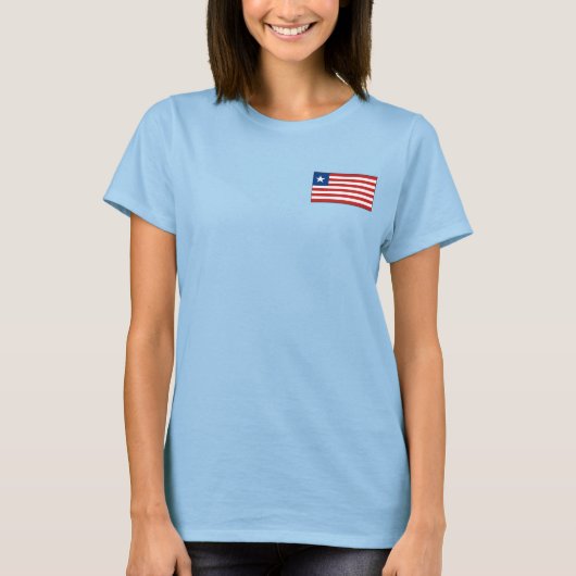 Liberia Flag + Karte T - Shirt (Vorderseite)
