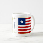 Liberia Flag + Karte Tasse (VorderseiteRechts)
