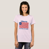 Liberia Flag + Karte + Text T - Shirt (Vorne ganz)