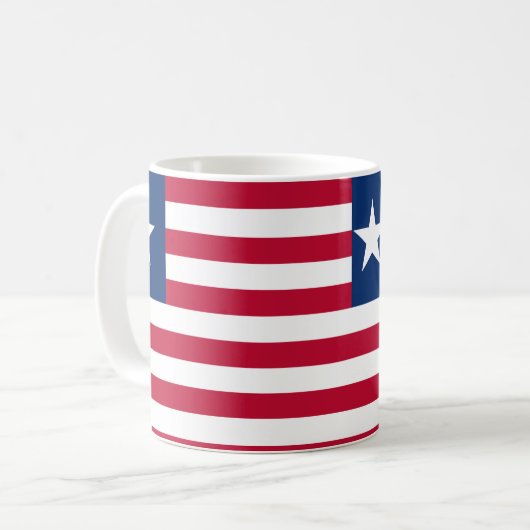 Liberia Flag Keramik Tasse (Vorderseite Links)