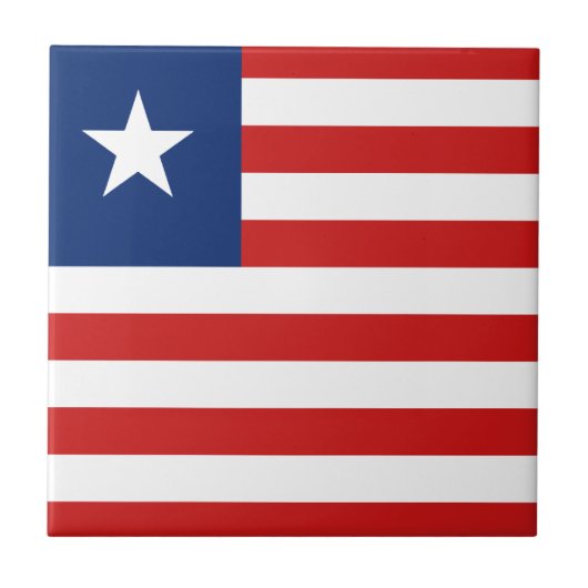 Liberia Flag Keramik Tile Fliese (Vorderseite)