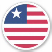 Liberia Flag Round Sticker (Vorderseite)
