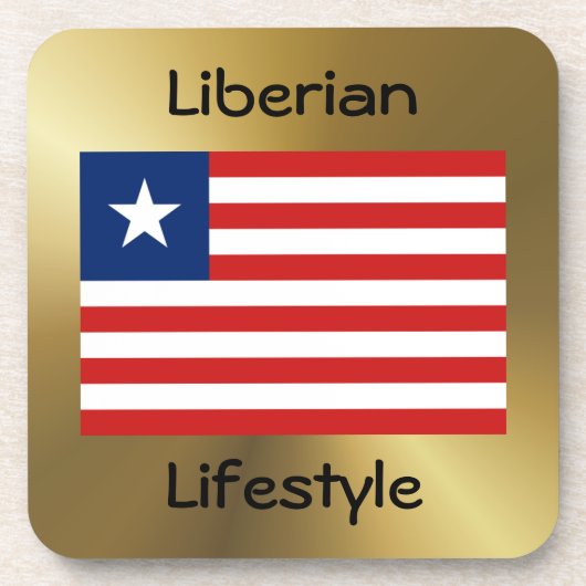 Liberia Flag+Text Untersetzer (Vorderseite)