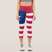 Liberia-Flagge Capri Leggings (Vorderseite)