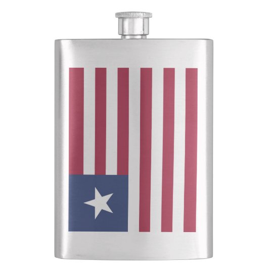 Liberia-Flagge Flachmann (Vorderseite)