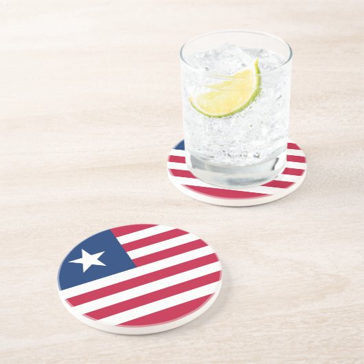 Liberia-Flagge Getränkeuntersetzer (Seite)