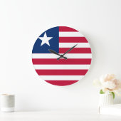Liberia-Flagge Große Wanduhr (Zuhause)