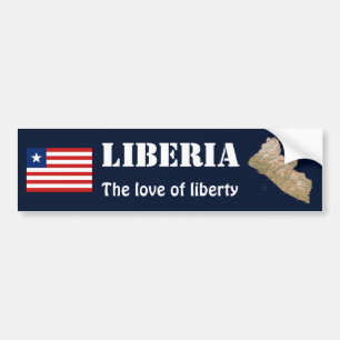 Liberia-Flagge + Karte-Aufkleber Autoaufkleber