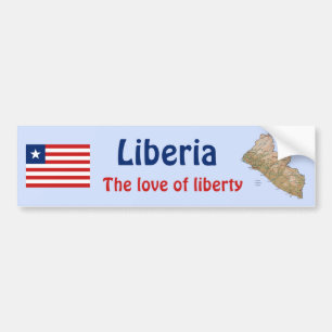 Liberia-Flagge + Karte-Aufkleber Autoaufkleber