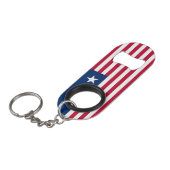 Liberia-Flagge Mini Flaschenöffner (Vorderseite Schrägansicht)