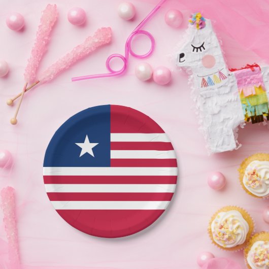 Liberia-Flagge Pappteller (Party)