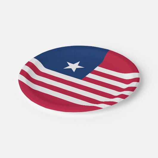 Liberia-Flagge Pappteller (Schrägansicht)