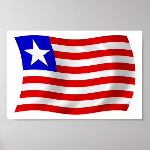 Liberia-Flagge Poster Druck