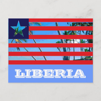Liberia-Flagge Postkarte