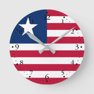 Liberia-Flagge Runde Wanduhr