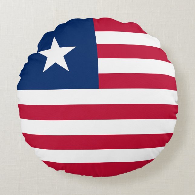 Liberia-Flagge Rundes Kissen (Vorderseite)
