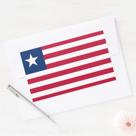 Liberia* Flaggenaufkleber Rechteckiger Aufkleber (Umschlag)