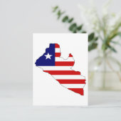 Liberia-Flaggenkarte Postkarte (Stehend Vorderseite)