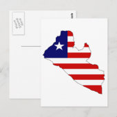Liberia-Flaggenkarte Postkarte (Vorne/Hinten)